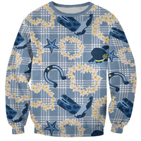 Aloha Hawaii Paniolo Jeans Palaka Sweatshirt Coastal Rodeo LT7 Unisex Pastel Blue - Polynesian Pride