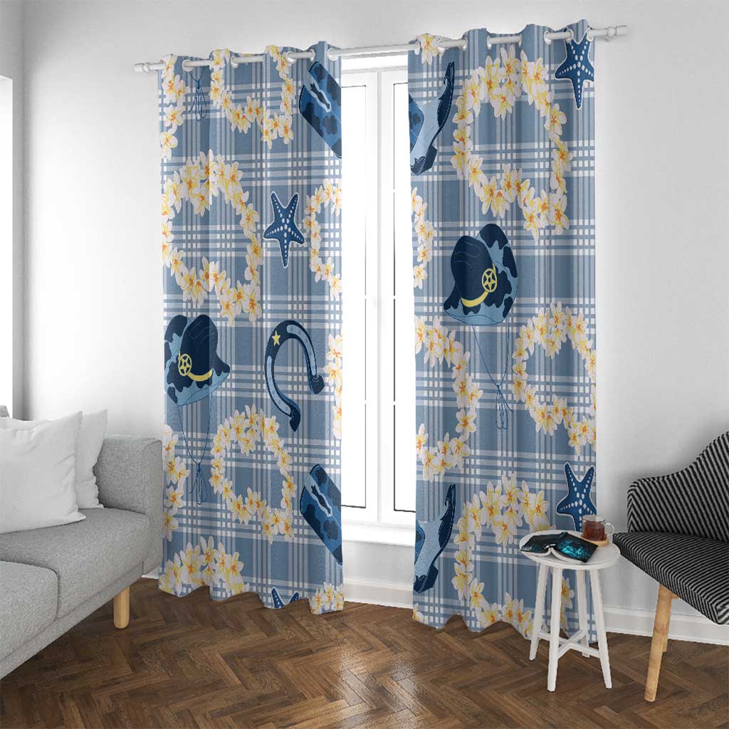 Aloha Hawaii Paniolo Jeans Palaka Window Curtain Coastal Rodeo - Polynesian Pride
