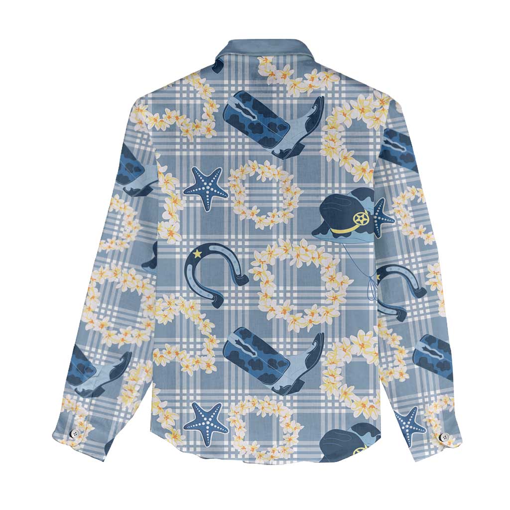 Aloha Hawaii Paniolo Jeans Palaka Women Casual Shirt Coastal Rodeo - Polynesian Pride