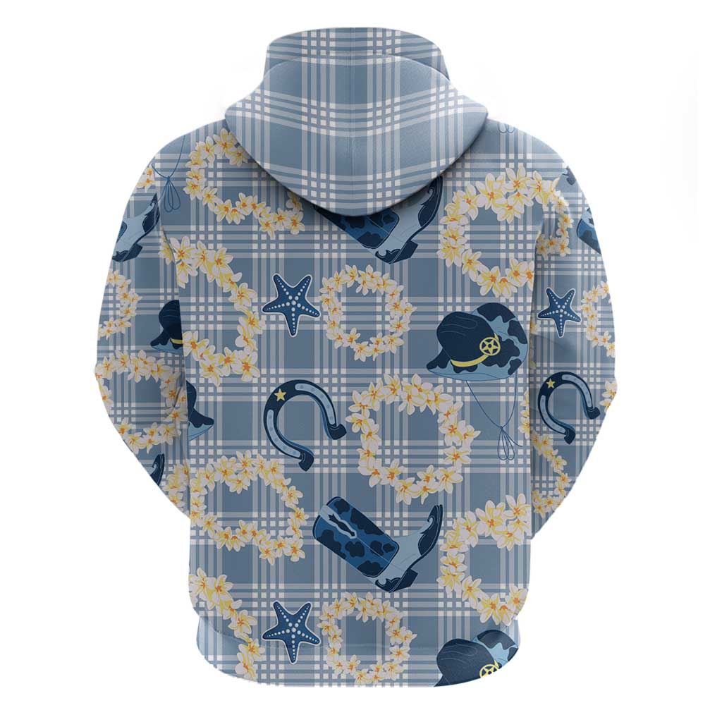 Aloha Hawaii Paniolo Jeans Palaka Zip Hoodie Coastal Rodeo - Polynesian Pride