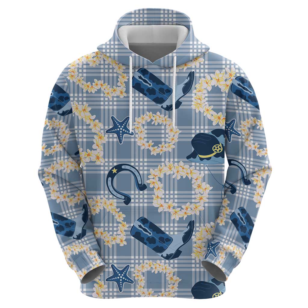 Aloha Hawaii Paniolo Jeans Palaka Zip Hoodie Coastal Rodeo - Polynesian Pride