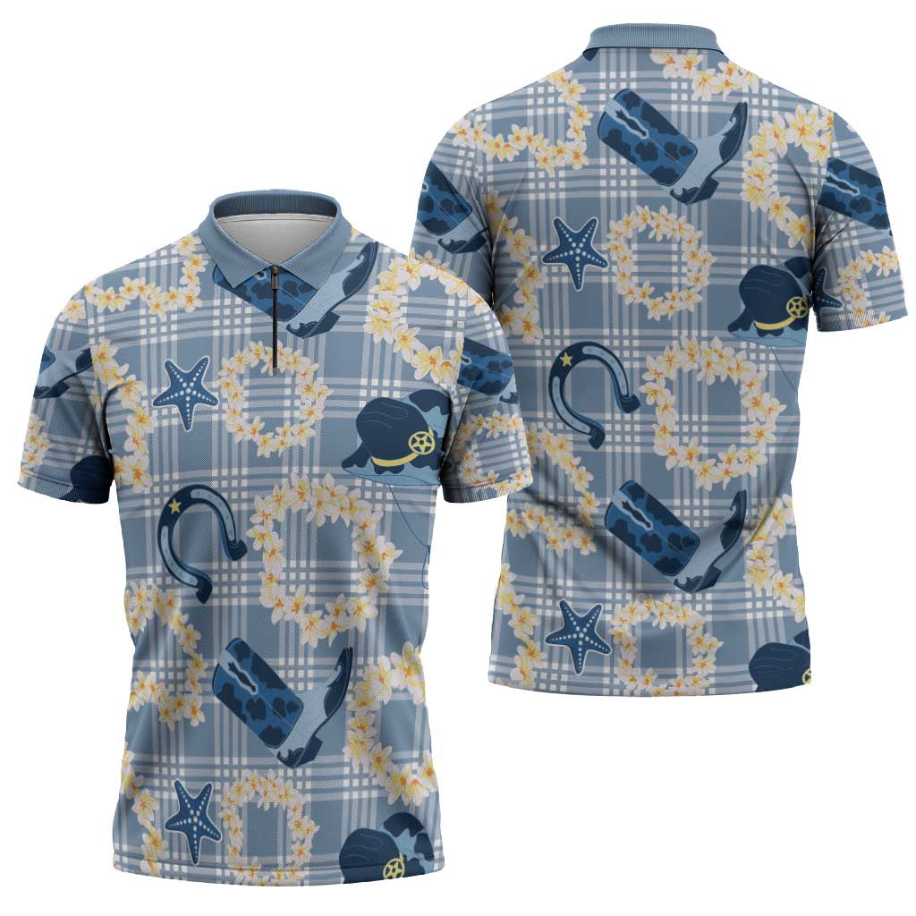Aloha Hawaii Paniolo Jeans Palaka Zipper Polo Shirt Coastal Rodeo LT7 - Polynesian Pride