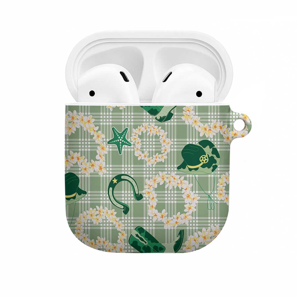 Aloha Hawaii Paniolo Mint Palaka AirPods Case Coastal Rodeo LT7 Mint - Polynesian Pride