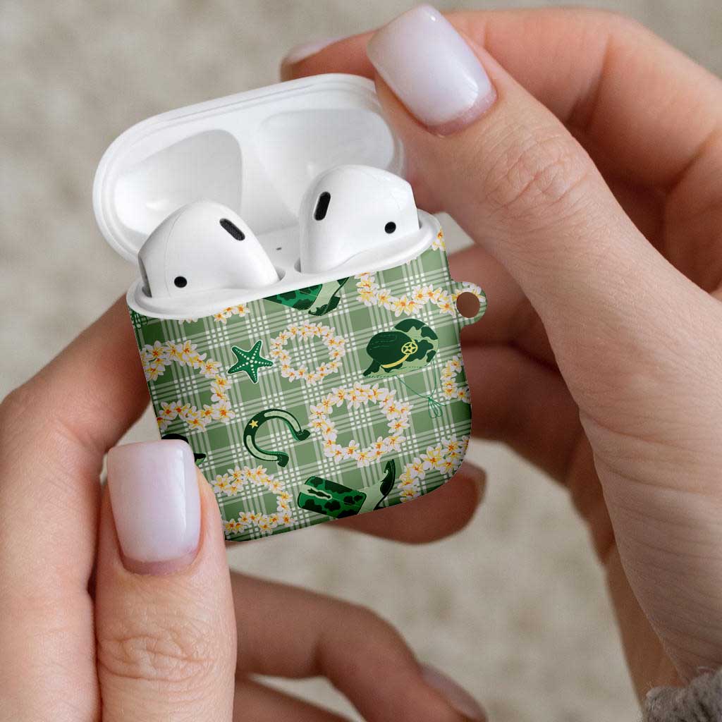 Aloha Hawaii Paniolo Mint Palaka AirPods Case Coastal Rodeo LT7 - Polynesian Pride