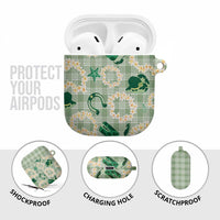 Aloha Hawaii Paniolo Mint Palaka AirPods Case Coastal Rodeo LT7 - Polynesian Pride