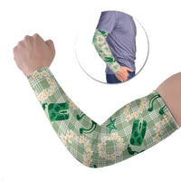 Aloha Hawaii Paniolo Mint Palaka Arm Sleeves Coastal Rodeo LT7 Set of 2 Mint - Polynesian Pride