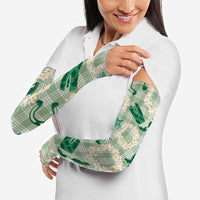Aloha Hawaii Paniolo Mint Palaka Arm Sleeves Coastal Rodeo LT7 - Polynesian Pride