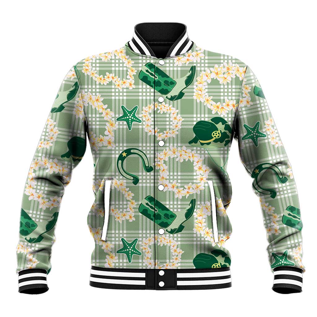 Aloha Hawaii Paniolo Mint Palaka Baseball Jacket Coastal Rodeo LT7 Unisex Mint - Polynesian Pride