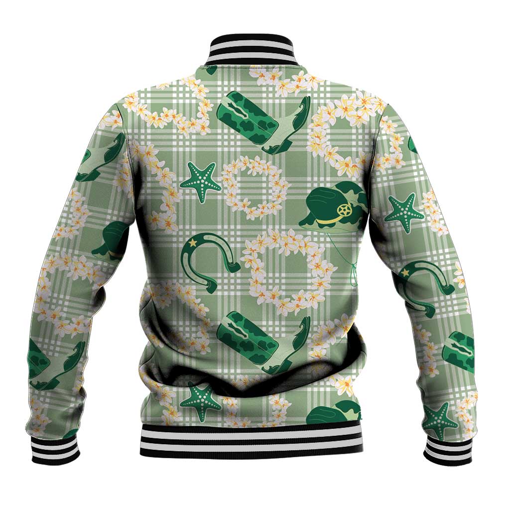 Aloha Hawaii Paniolo Mint Palaka Baseball Jacket Coastal Rodeo LT7 - Polynesian Pride