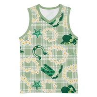 Aloha Hawaii Paniolo Mint Palaka Basketball Jersey Coastal Rodeo LT7 Unisex Mint - Polynesian Pride
