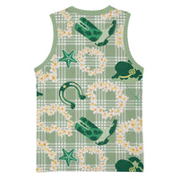 Aloha Hawaii Paniolo Mint Palaka Basketball Jersey Coastal Rodeo LT7 - Polynesian Pride