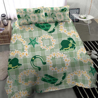 Aloha Hawaii Paniolo Mint Palaka Bedding Set Coastal Rodeo - Polynesian Pride