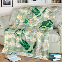 Aloha Hawaii Paniolo Mint Palaka Blanket Coastal Rodeo - Polynesian Pride