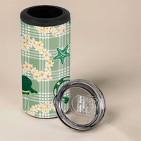 Aloha Hawaii Paniolo Mint Palaka 4 in 1 Can Cooler Tumbler Coastal Rodeo - Polynesian Pride