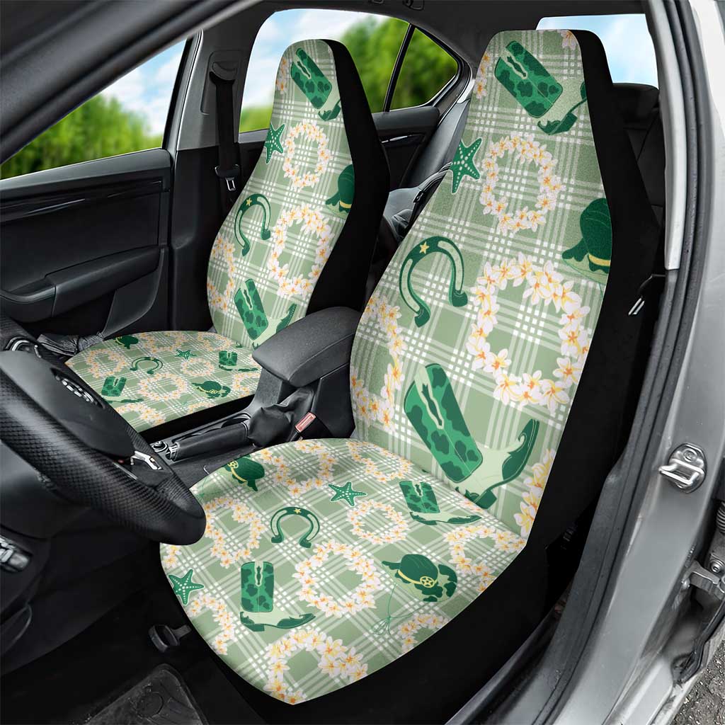 Aloha Hawaii Paniolo Mint Palaka Car Seat Cover Coastal Rodeo - Polynesian Pride