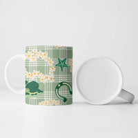 Aloha Hawaii Paniolo Mint Palaka Ceramic Mug Coastal Rodeo - Polynesian Pride