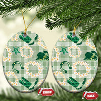 Aloha Hawaii Paniolo Mint Palaka Ceramic Ornament Coastal Rodeo - Polynesian Pride