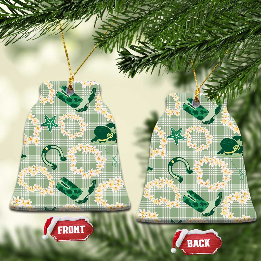 Aloha Hawaii Paniolo Mint Palaka Ceramic Ornament Coastal Rodeo - Polynesian Pride