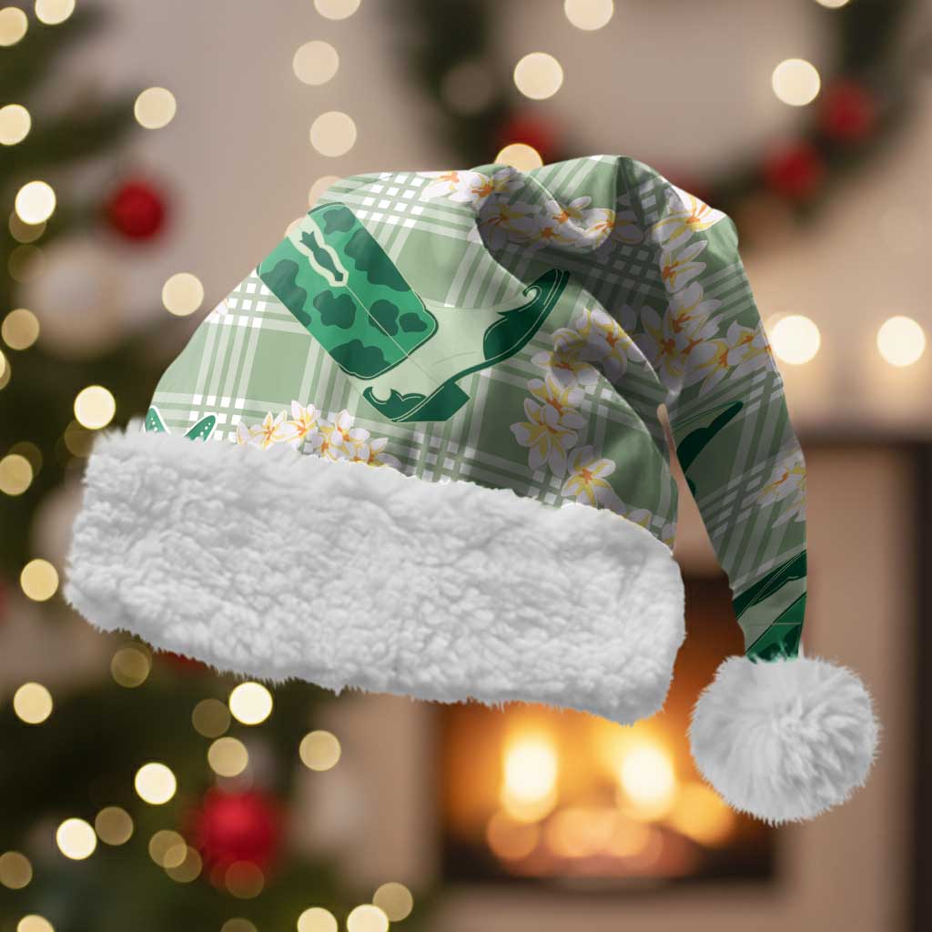 Aloha Hawaii Paniolo Mint Palaka Christmas Santa Hat Coastal Rodeo - Polynesian Pride
