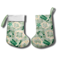 Aloha Hawaii Paniolo Mint Palaka Christmas Stocking Coastal Rodeo - Polynesian Pride