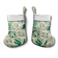 Aloha Hawaii Paniolo Mint Palaka Christmas Stocking Coastal Rodeo - Polynesian Pride