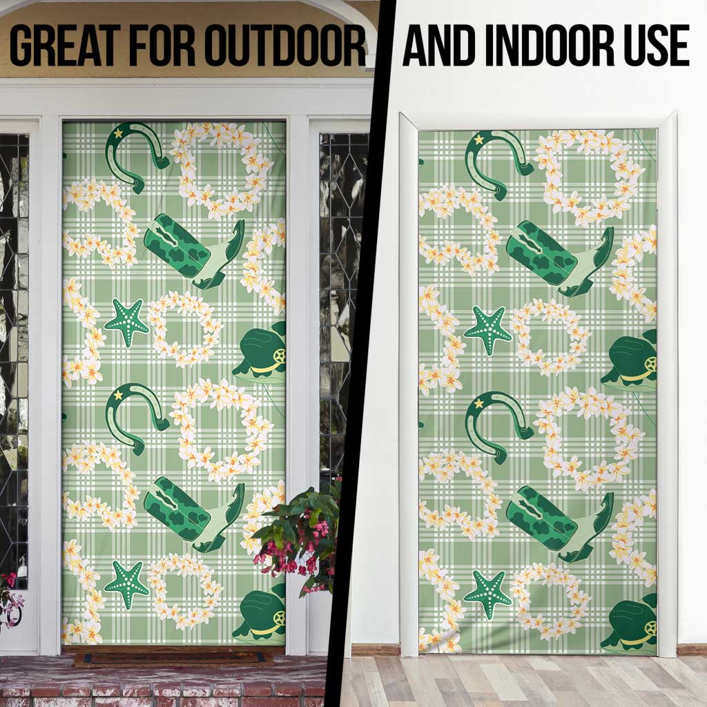 Aloha Hawaii Paniolo Mint Palaka Door Cover Coastal Rodeo - Polynesian Pride