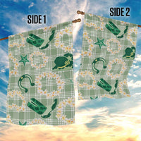 Aloha Hawaii Paniolo Mint Palaka Garden Flag Coastal Rodeo - Polynesian Pride