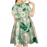 Aloha Hawaii Paniolo Mint Palaka Kid Short Sleeve Dress Coastal Rodeo - Polynesian Pride