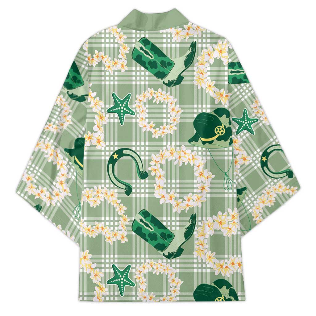 Aloha Hawaii Paniolo Mint Palaka Kimono Coastal Rodeo - Polynesian Pride