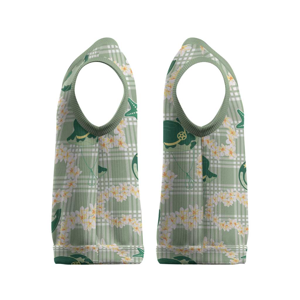 Aloha Hawaii Paniolo Mint Palaka Christmas Knitted V-Neck Vest Coastal Rodeo LT7 - Polynesian Pride