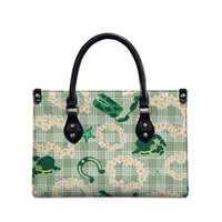 Aloha Hawaii Paniolo Mint Palaka Leather Bag Coastal Rodeo - Polynesian Pride