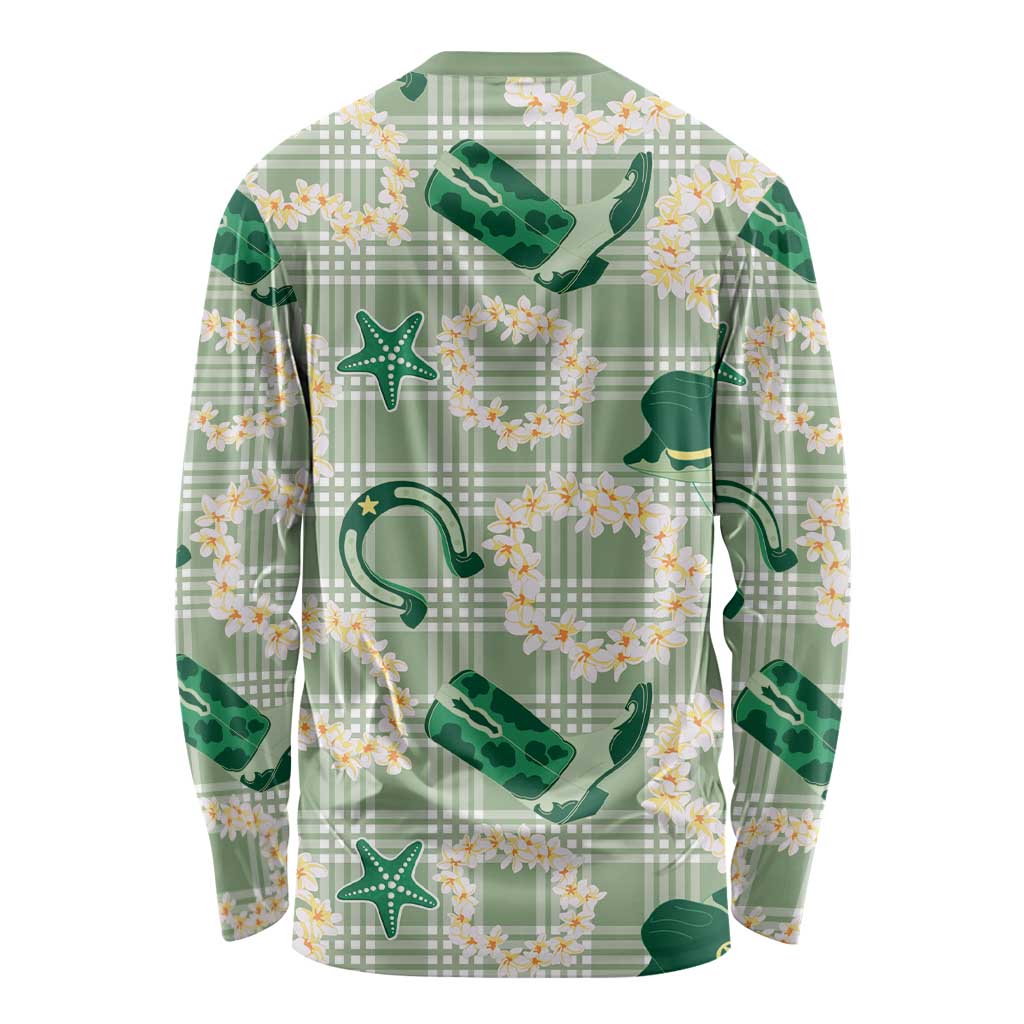 Aloha Hawaii Paniolo Mint Palaka Long Sleeve Shirt Coastal Rodeo LT7 - Polynesian Pride