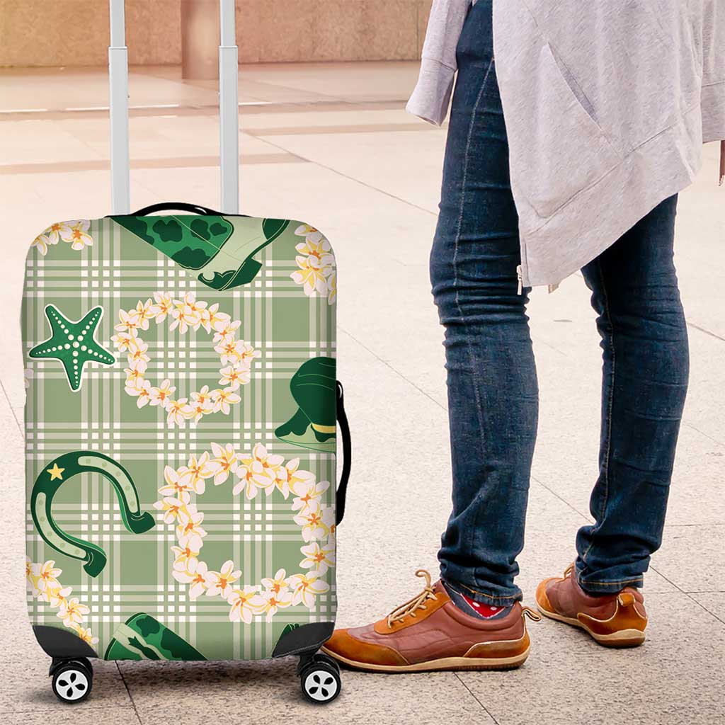 Aloha Hawaii Paniolo Mint Palaka Luggage Cover Coastal Rodeo - Polynesian Pride