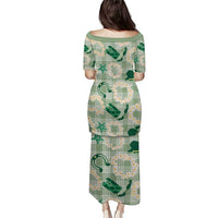 Aloha Hawaii Paniolo Mint Palaka Puletasi Coastal Rodeo - Polynesian Pride