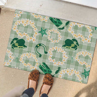 Aloha Hawaii Paniolo Mint Palaka Rubber Doormat Coastal Rodeo LT7 - Polynesian Pride