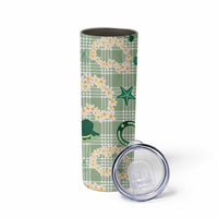 Aloha Hawaii Paniolo Mint Palaka Skinny Tumbler Coastal Rodeo - Polynesian Pride