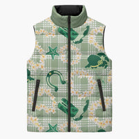 Aloha Hawaii Paniolo Mint Palaka Sleeveless Puffer Jacket Coastal Rodeo LT7 Unisex Mint - Polynesian Pride