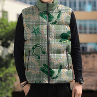 Aloha Hawaii Paniolo Mint Palaka Sleeveless Puffer Jacket Coastal Rodeo LT7 - Polynesian Pride