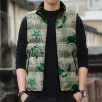 Aloha Hawaii Paniolo Mint Palaka Sleeveless Puffer Jacket Coastal Rodeo LT7 - Polynesian Pride