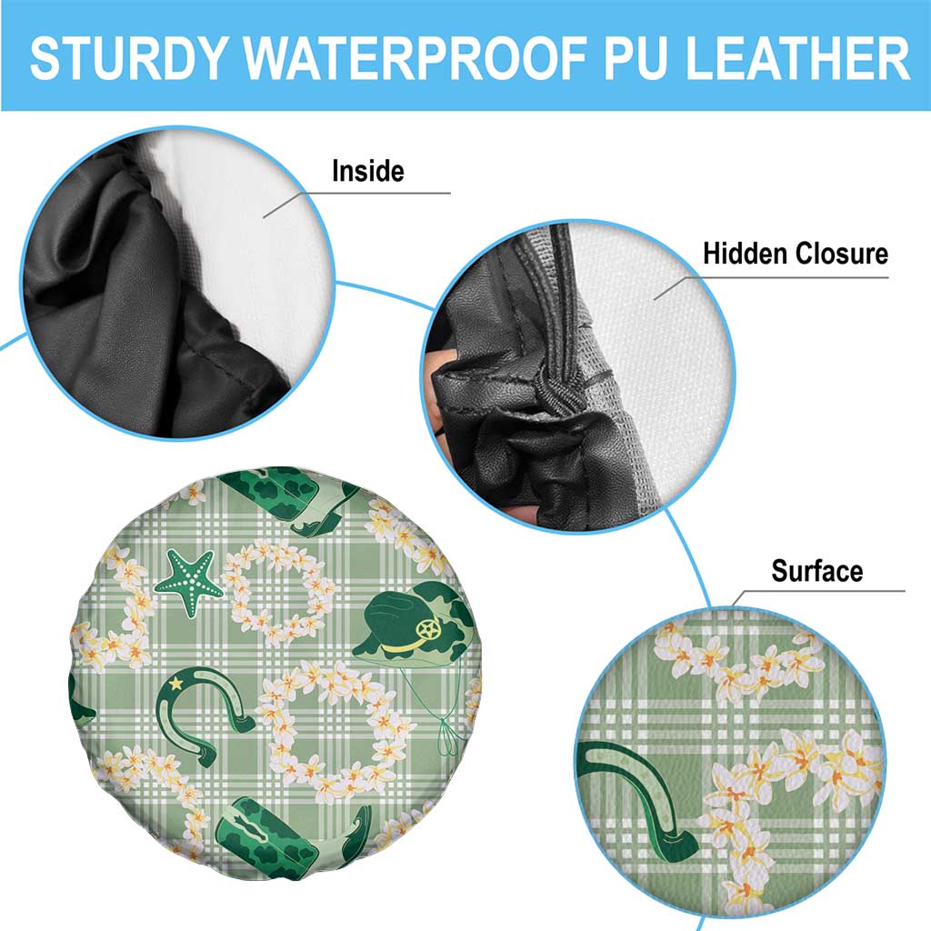 Aloha Hawaii Paniolo Mint Palaka Spare Tire Cover Coastal Rodeo - Polynesian Pride