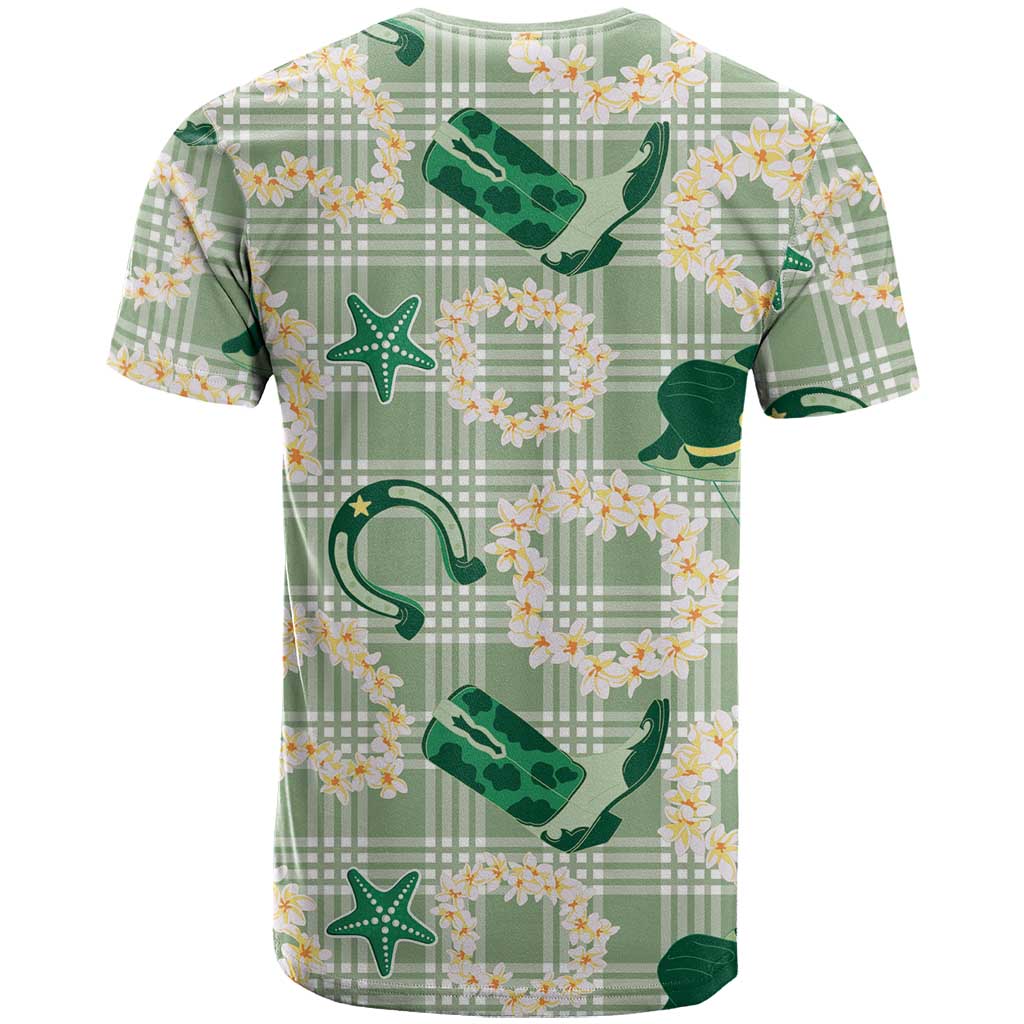 Aloha Hawaii Paniolo Mint Palaka T Shirt Coastal Rodeo - Polynesian Pride