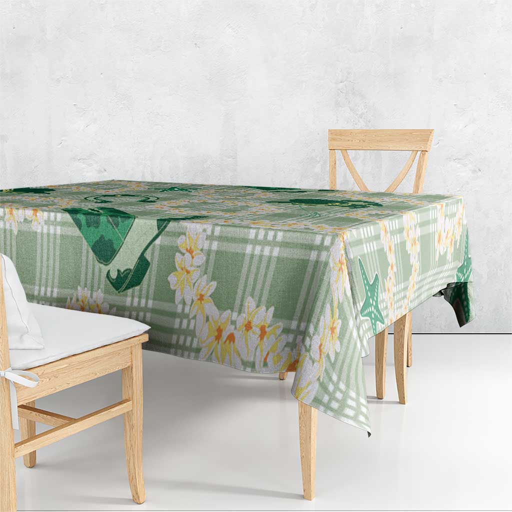Aloha Hawaii Paniolo Mint Palaka Tablecloth Coastal Rodeo - Polynesian Pride