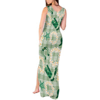 Aloha Hawaii Paniolo Mint Palaka Tank Maxi Dress Coastal Rodeo - Polynesian Pride