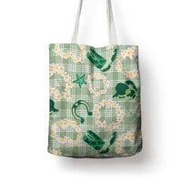 Aloha Hawaii Paniolo Mint Palaka Tote Bag Coastal Rodeo - Polynesian Pride