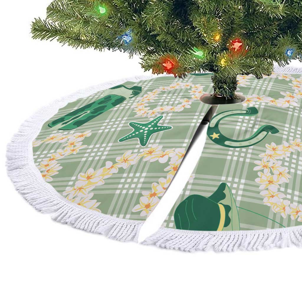 Aloha Hawaii Paniolo Mint Palaka Tree Skirt Coastal Rodeo LT7 - Polynesian Pride