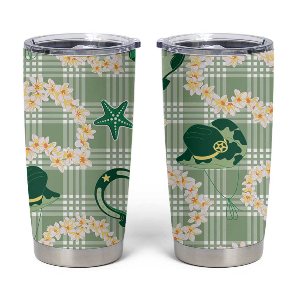 Aloha Hawaii Paniolo Mint Palaka Tumbler Cup Coastal Rodeo - Polynesian Pride