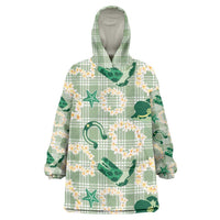 Aloha Hawaii Paniolo Mint Palaka Wearable Blanket Hoodie Coastal Rodeo LT7 One Size Mint - Polynesian Pride