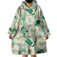 Aloha Hawaii Paniolo Mint Palaka Wearable Blanket Hoodie Coastal Rodeo LT7 - Polynesian Pride