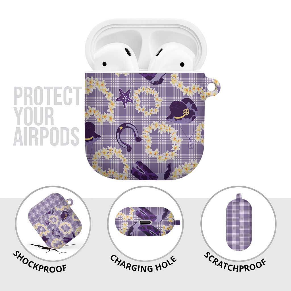 Aloha Hawaii Paniolo Lavender Palaka AirPods Case Coastal Rodeo LT7 - Polynesian Pride