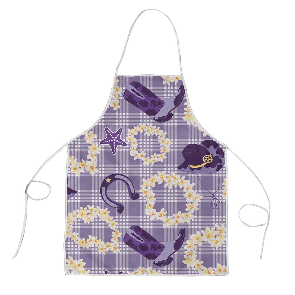 Aloha Hawaii Paniolo Lavender Palaka Apron Coastal Rodeo LT7 Lavender - Polynesian Pride